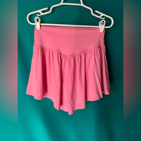PINK ATHLETIC SKORT, HIGH-WAISTED WITH AN ELASTICATED CROSSOVER WAISTBAND, EUC - Picture 2 of 3